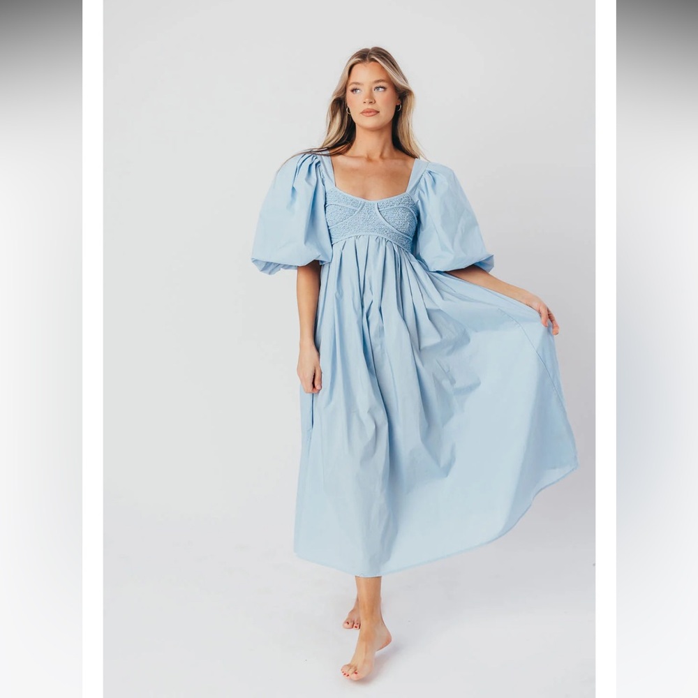 Harlow Maxi Dress in Blue - Bump Friendly
